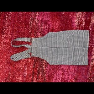 Forever 21 Black and white checked overall dress